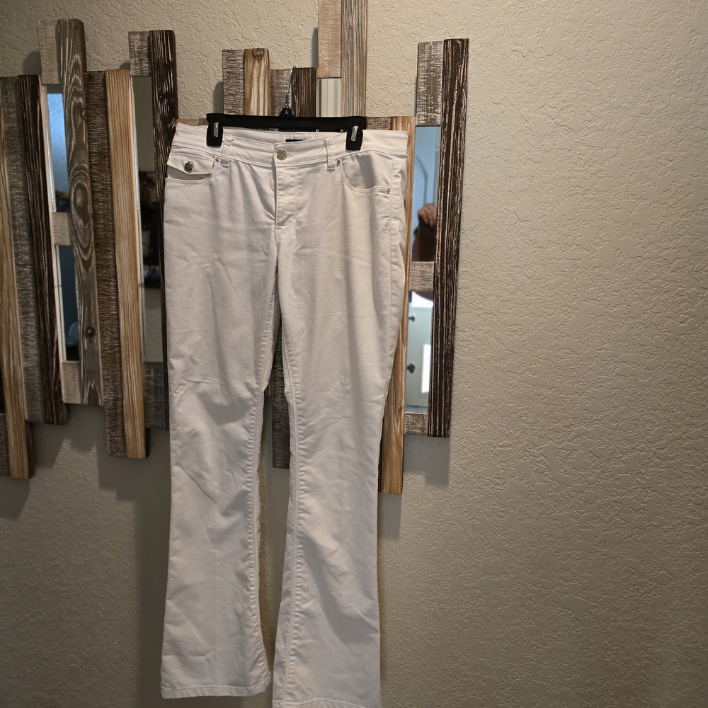 White House Black Market White Flare Jeans